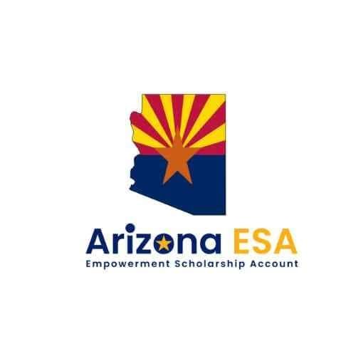 Arizona ESA logo featuring state outline with star and text Empowerment Scholarship Account