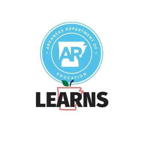 Arkansas Department of Education LEARNS Education Freedom Account logo with state seal and apple design